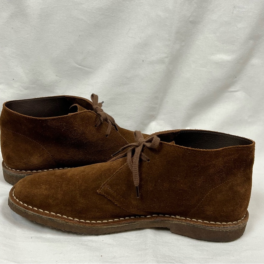 J CREW Macalister Chukka Suede Boots Mens 10 Cognac Suede Casual Made In Italy - Picture 11 of 12
